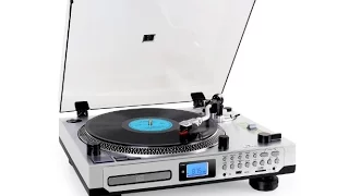 Мультимедийный проигрыватель винила, CD, кассет, USB , FM AUNA TT-1200