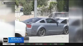 Man driving Mustang caught on camera during road rampage in Woodland Hills