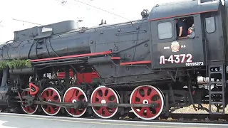 Прибытие паровоза на станцию Пермь-II 9 мая 2014 г.