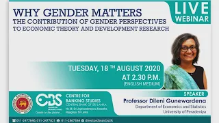 Webinar on "Why Gender Matters: The Contribution of Gender Perspectives to...