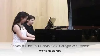 Sonata in D for Four Hands KV381 Allegro W.A Mozart Wieck Piano Duo