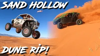 Shredding Sand Dunes at Sand Hollow! | Jumps, Whoops, Blasting Berms w RZR Turbo S, X3, & KRX