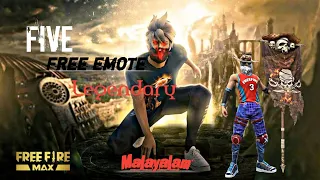 Five Free 😖 Legendary 😲 Emote Free For All | Malayalam | ps rag gaming | Free Fire max | Gamer