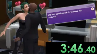 I speedrun stealing someone's husband and taking all his money in The Sims 4