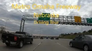 Drive Tour, Omaha Metro area rush hour traffic, Omaha, Nebraska, USA