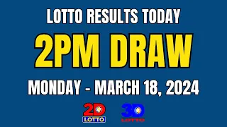 2PM Lotto Result Today March 18, 2024 (Monday) EZ2  Swertres