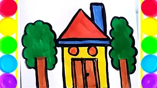 How to draw House for Kids // How to draw a House step by step // Easy drawing for Kids