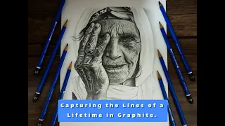 pencil drawing: Drawing of an old woman's face with Stadler's graphite pencils