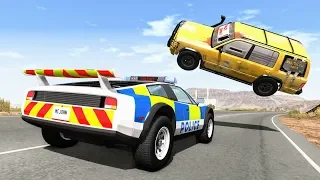 Crazy Police Chases #71 - BeamNG Drive Crashes