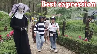 THE NUN PRANK || Valak Prank Funny and festive || Her expression is adorable