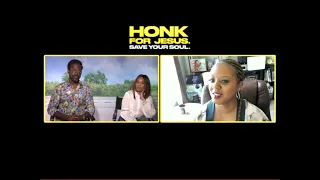 Interview with Regina Hall and Sterling K. Brown for Honk for Jesus currently streaming on Peacock