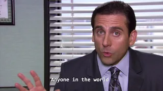 Michael Scott explains Wikipedia to students