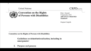 Highlights of Deinstitutionalization Guidelines