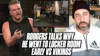 Aaron Rodgers Talks Controversial Decision To Go To Locker Room Early First Half vs Vikings
