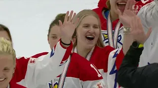 Česko ženský hokej 2022 - Historický bronz. Předávání medailí + hymna