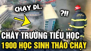 Cháy trường TIỂU HỌC Yên Hòa, 1900 học sinh 'GÀO THÉT' chạy thoát thân | Tin 3 Phút