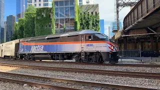 Watching Metra and Amtrak Trains on Canal Street In Downtown Chicago! PM Rush Hour!