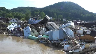 Jahrhundertflut- Campingplatz Viktoria-Station Kreuzberg an der Ahr 17.07.2021