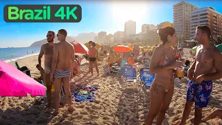 Rio De Janeiro, BRAZIL — IPANEMA Beach, Walking Tour in RIO (Narrated)【4K】☀️🇧🇷