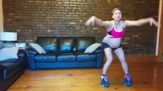 Pregnant Thriller Dance on Roller Skates