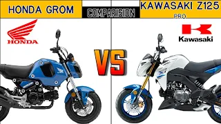 2022 Honda Grom vs 2022 Kawasaki Z125 Pro Comparison