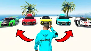 FRANKLIN STEALING RARE BILLIONAIRE'S AUDI SUPERCARS IN GTA 5 WITH CHOP & BOB!