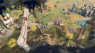 Age of Empires 4 - 4v4 EPIC MOUNTAIN PASS COUNTERATTACK | Multiplayer Gameplay
