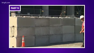 Concrete barriers put up around Seattle Police East Precinct after arson, vandalism