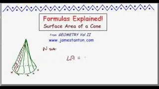 Formula for the Lateral Area of a Cone: Video I (Tanton: Mathematics)