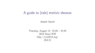 ICM2014 VideoSeries IL6.1: Joseph Ayoub on Aug14Thu