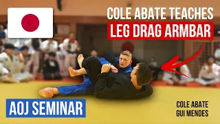 How to armbar from leg drag (advanced) — Cole Abate, Gui Mendes at Tainan Dalpra seminar in Japan