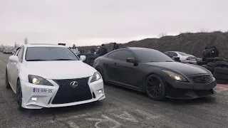 Race on Lexus is350 vs Infiniti G37, Impreza WRX STI, Prelude 2.2 Turbo