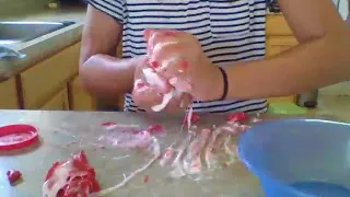 testing modeling clay in slime