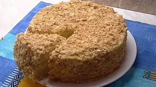 Торт "Наполеон".Быстрое слоёное тесто и заварной крем.