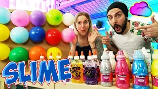 LUFTBALLON SLIME CHALLENGE! Welche Zutaten sind drinne? Kaan Galaxy Schleim VS. Ninas Perlen Schleim