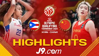 Party time for Olympic-bound China against Puerto Rico | J9 Highlights | FIBA Women's OQT 2024