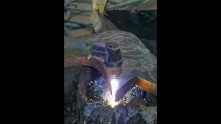 Welding repair of wheel loader ARM, perfect welding job