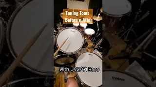 Drum Tuning - Toms Before n After #drums #drumming #drumtuning