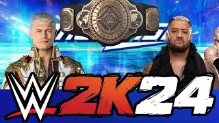 Cody Rhodes vs Solo Sikoa - Intercontinental Championship Match (WWE 2K24)
