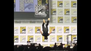 Simu Liu backflip at Comic-Con Hall H