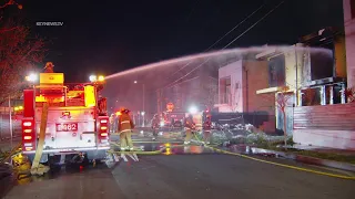 Fire Erupts in Los Angeles Home Under Construction