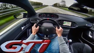 Peugeot 308 GTi 270 ACCELERATION & TOP SPEED POV Autobahn Acceleration Drive & Sound