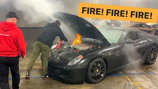 UH-OH My Ferrari 599 CATCHES FIRE🔥