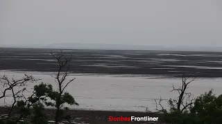 Вид на мілини Каховського водосховища біля села Грушівка