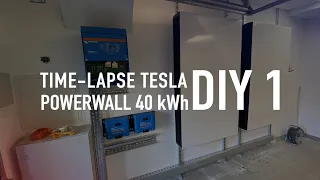 Tesla Powerwall 40kWh DIY project - installation of Tesla custom housings and PV system