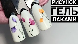 Simple nail design / drawing flowers