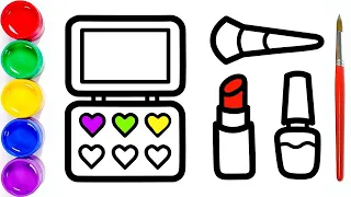 Collection of Drawings for children. How to draw cosmetics. Very Easy Step by Step