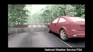Be cautious when driving on flooded roads