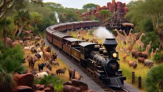 Busch Gardens - Sights & Sounds Serengeti Steam Train 🚂 - Full Trip