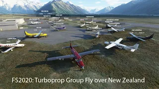 FS2020 Livestream - Turboprop Group Fly over Mt. Cook, New Zealand